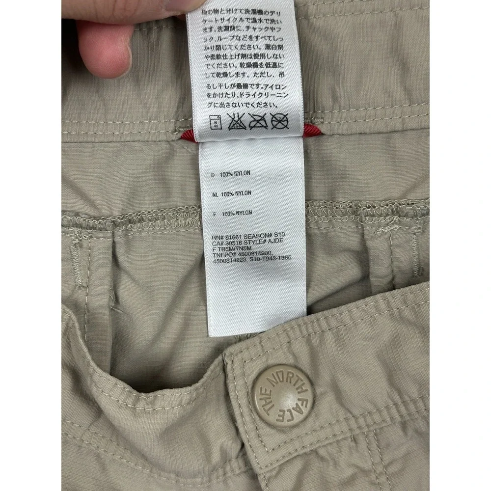 The North Face Mens Large Tan Nylon Ripstop Cargo Pants Hiking Outdoor Straight